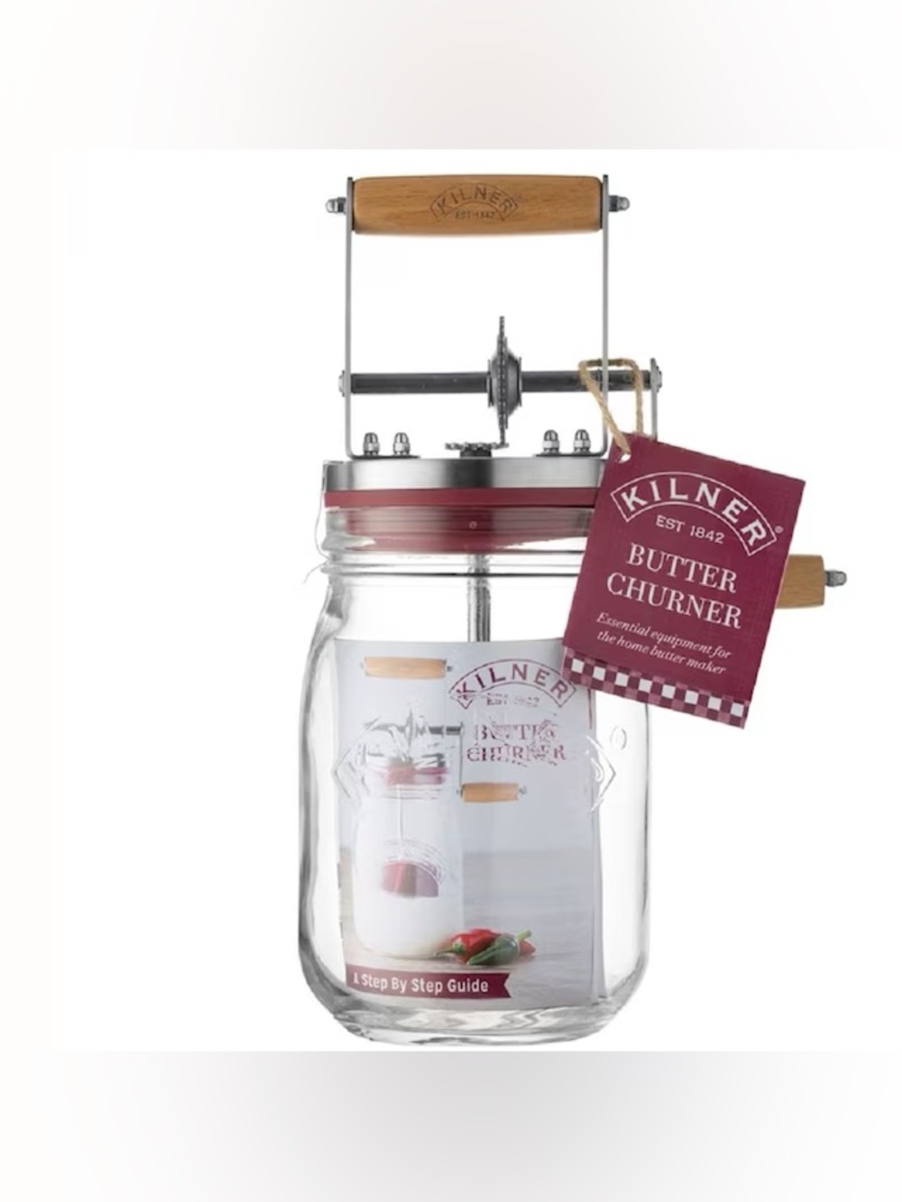 ✨ NWT Kilner Butter Churner Jar - Hand Crank Butter Maker